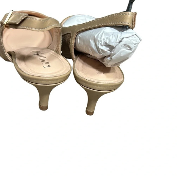 Anthropologie shoes women NEW! Slingback kitten heel Aurora warm taupe gold.7.5 - Picture 7 of 16